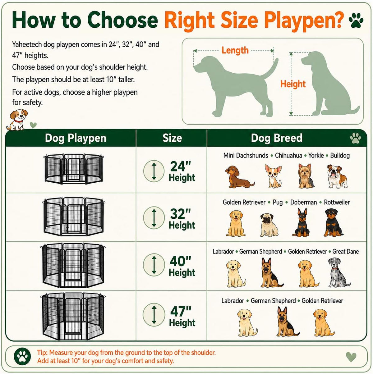Transform Your Pet's Playtime with Our 24-Inch 16-Panel Outdoor Dog Playpen - Ideal for Indoor, Yard, RV, and Camping Adventures!