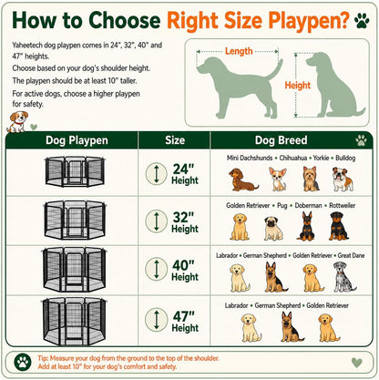 Transform Your Pet's Playtime with Our 24-Inch 16-Panel Outdoor Dog Playpen - Ideal for Indoor, Yard, RV, and Camping Adventures!