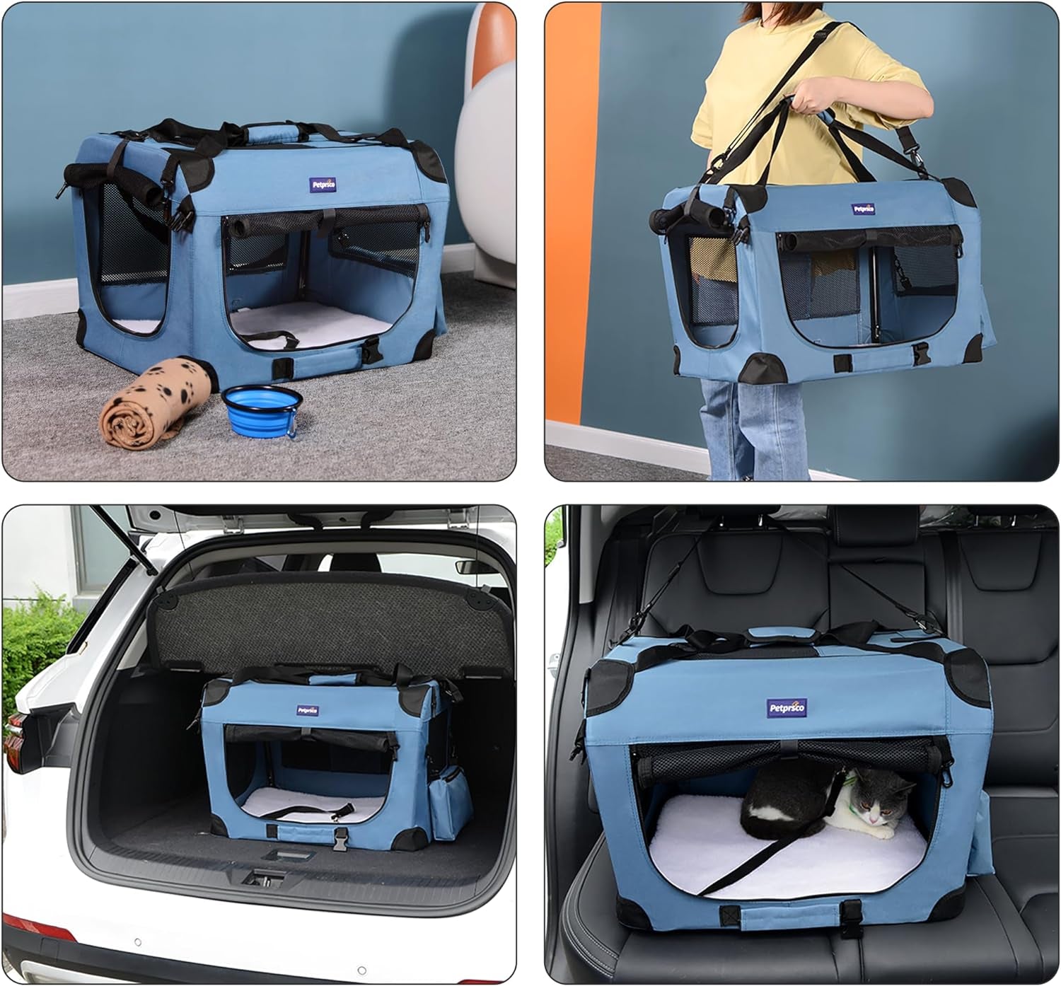 Ultimate Portable Collapsible Dog Crate - 24" Soft Crate for Comfortable Car Travel and Outdoor Adventures