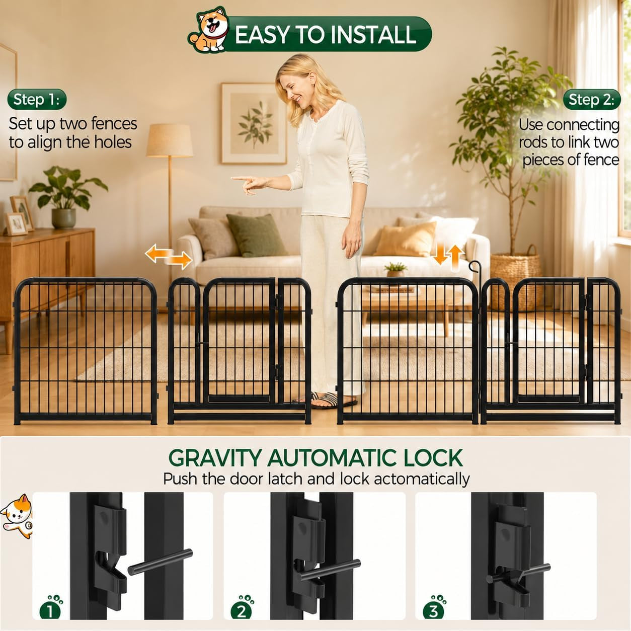 Transform Your Pet's Playtime with Our 24-Inch 16-Panel Outdoor Dog Playpen - Ideal for Indoor, Yard, RV, and Camping Adventures!