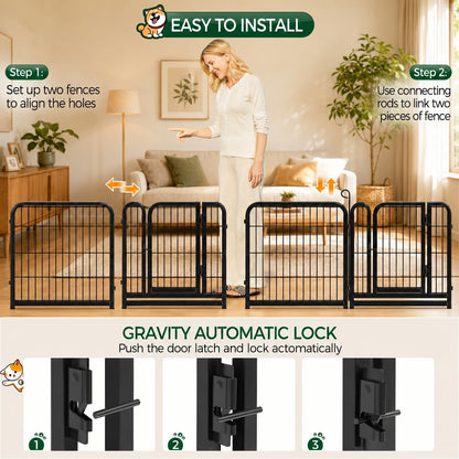 Transform Your Pet's Playtime with Our 24-Inch 16-Panel Outdoor Dog Playpen - Ideal for Indoor, Yard, RV, and Camping Adventures!