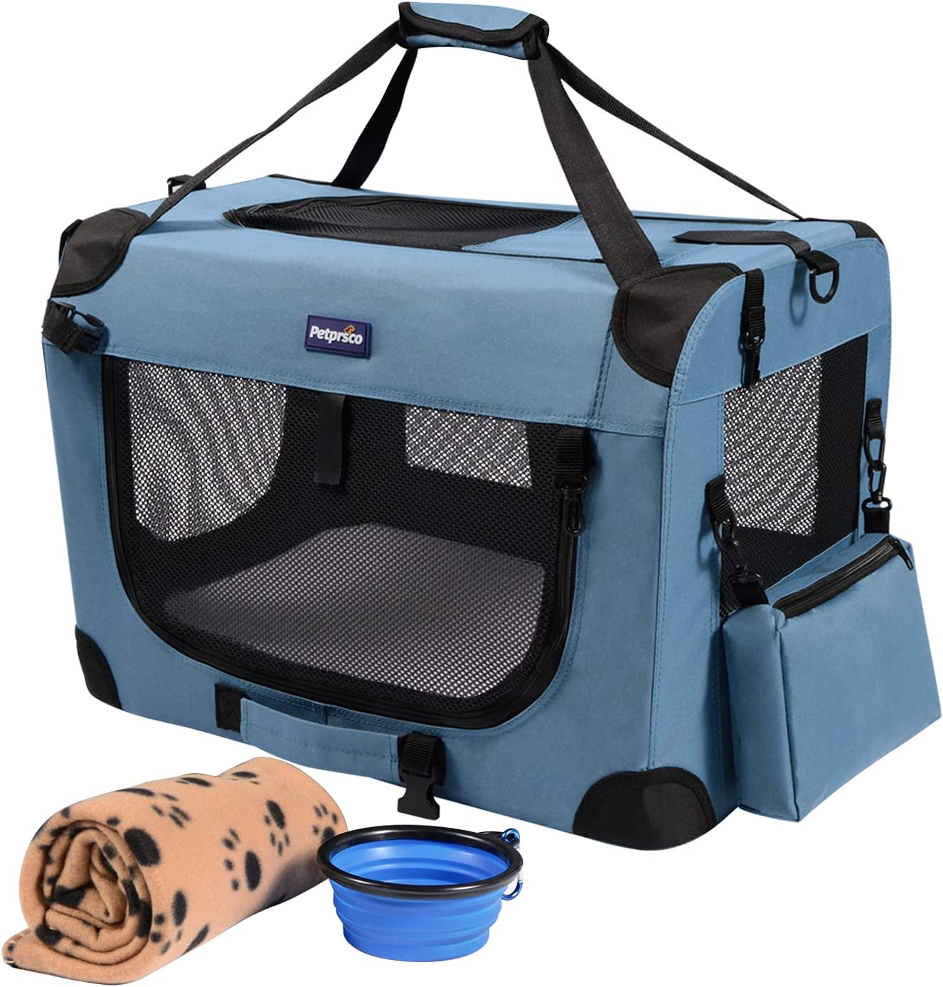 Ultimate Portable Collapsible Dog Crate - 24" Soft Crate for Comfortable Car Travel and Outdoor Adventures
