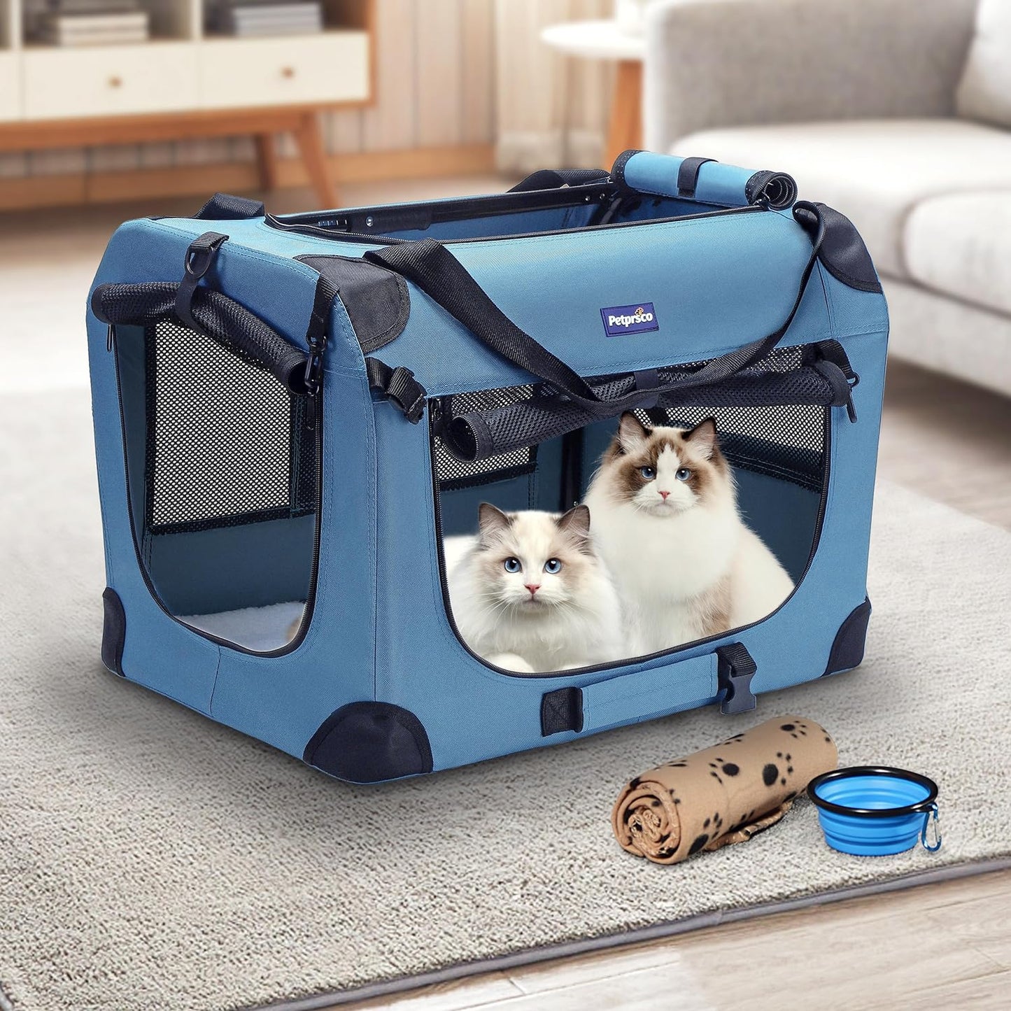 Ultimate Portable Collapsible Dog Crate - 24" Soft Crate for Comfortable Car Travel and Outdoor Adventures