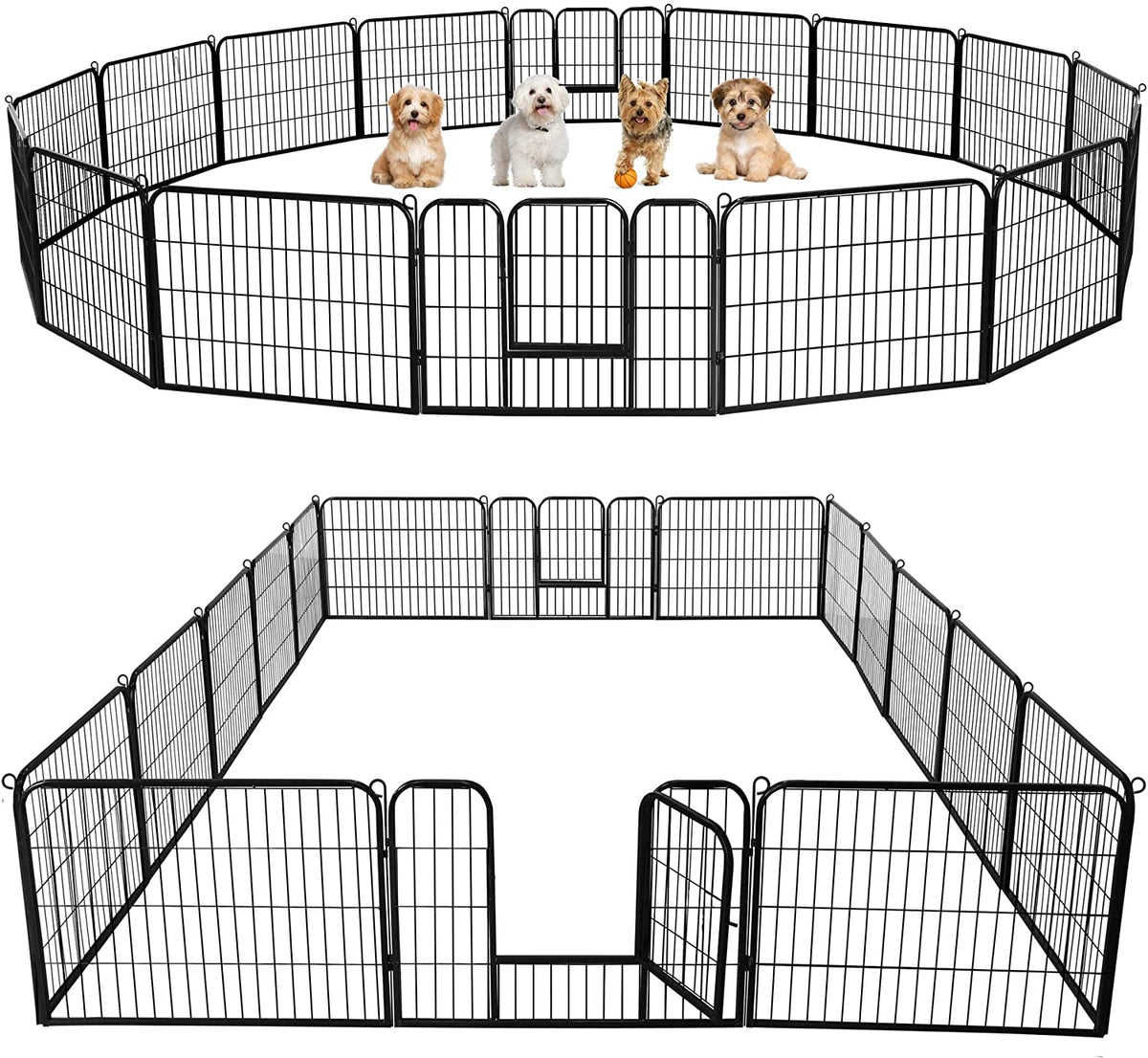 Transform Your Pet's Playtime with Our 24-Inch 16-Panel Outdoor Dog Playpen - Ideal for Indoor, Yard, RV, and Camping Adventures!