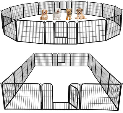 Transform Your Pet's Playtime with Our 24-Inch 16-Panel Outdoor Dog Playpen - Ideal for Indoor, Yard, RV, and Camping Adventures!