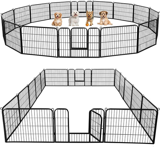 Transform Your Pet's Playtime with Our 24-Inch 16-Panel Outdoor Dog Playpen - Ideal for Indoor, Yard, RV, and Camping Adventures!